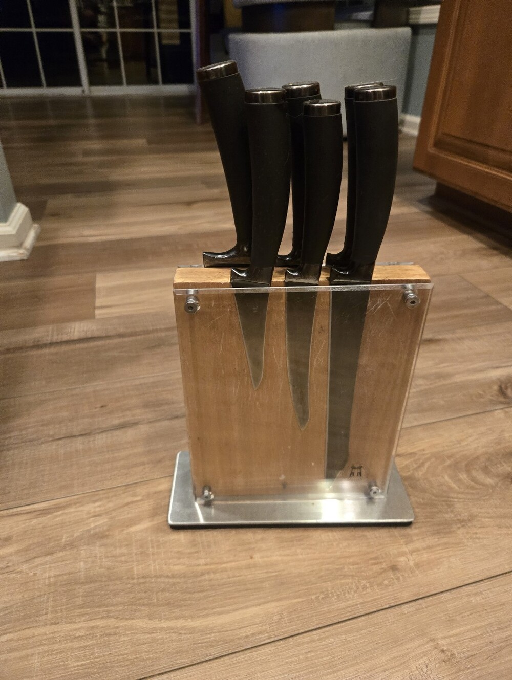 Schmidt Brothers Knife Block Set – Modern Acrylic & Wood Design